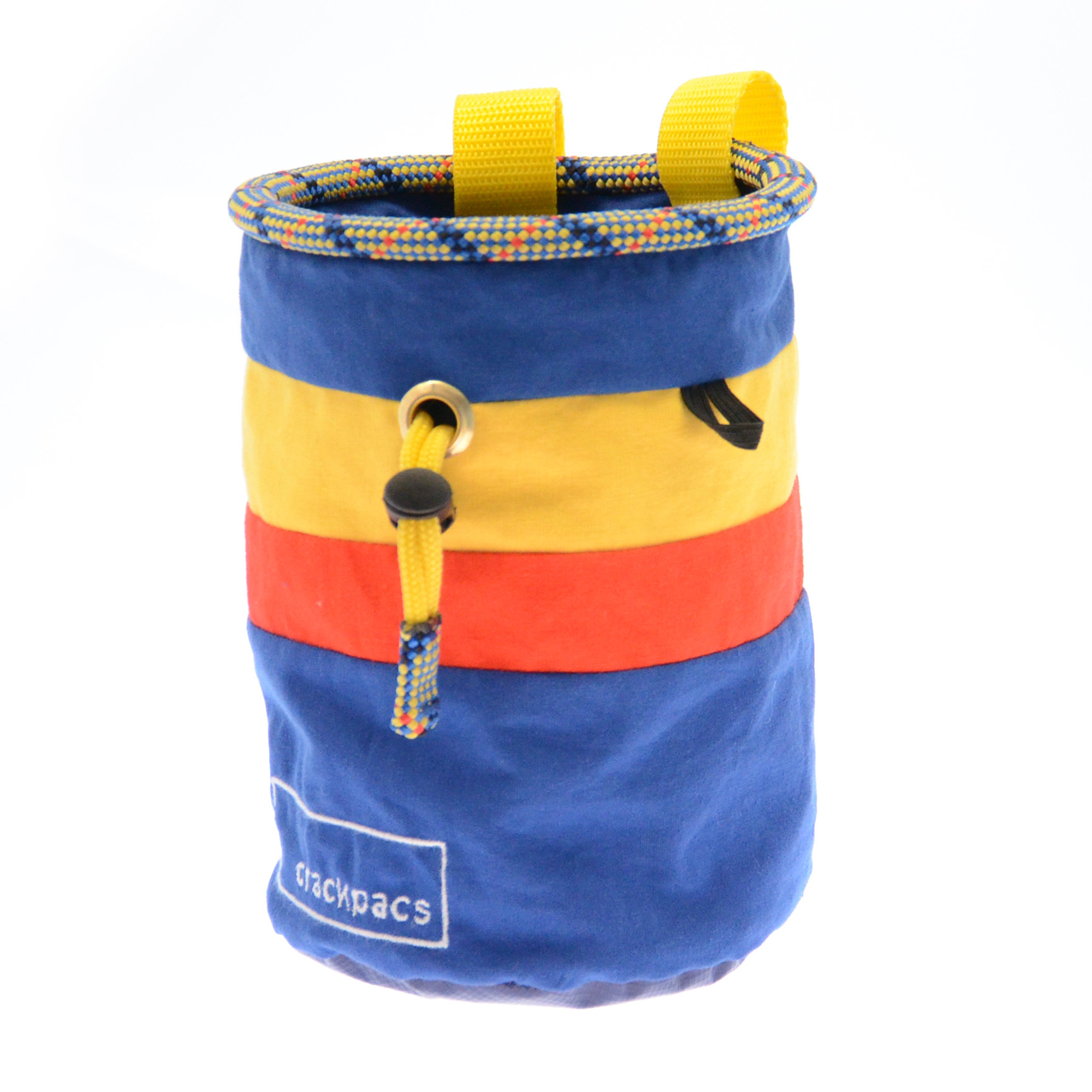 upcycled chalk bag made from old canvas tents and climbing rope - Crackpacs